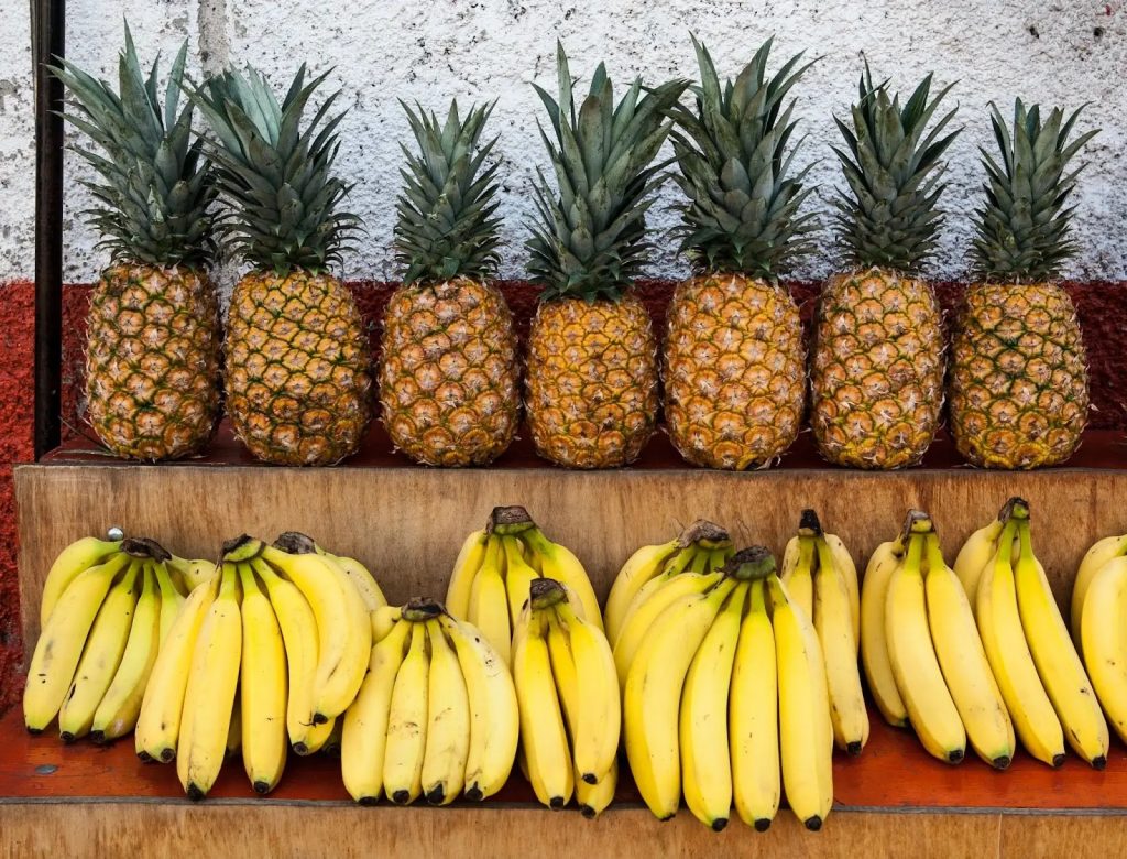 banana and pineapple
